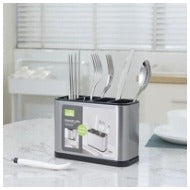 2in1 Stainless Steel Cutlery Bucket (Imported)