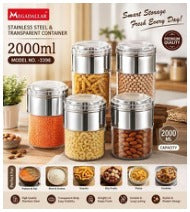 3396 2000ml Steel Transparent Container