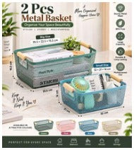 2 Pcs Metal Multi Purpose Basket Set (Imported)
