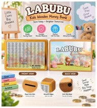 Kids Printed Wooden Money Bank