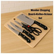 6in1 Wooden Chopping Board + Knife Set (Imported)