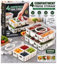 3300ml 4 Section Storage Container (Box Packing)