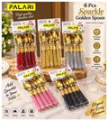 6 Pcs Golden Crystal Sparkling Spoon Set (Imported)