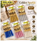 6 Pcs Golden Crystal Sparkling Fork Set (Imported)