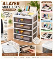 4 Layer Multi Purpose Table Drawer (Box Packing)