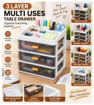3 Layer Multi Purpose Table Drawer (Box Packing)