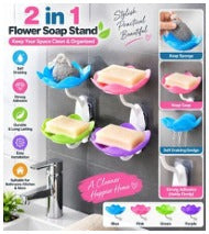 Self Adhesive 2in1 Flower Soap Stand (Box Packing)